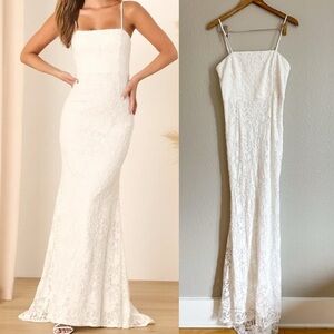 My Kind of Forever White Mesh Floral Embroidered Maxi Dress